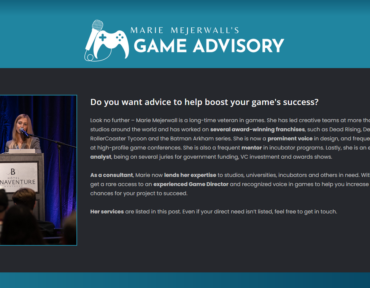 Screenshot of Marie's website section for her advisory