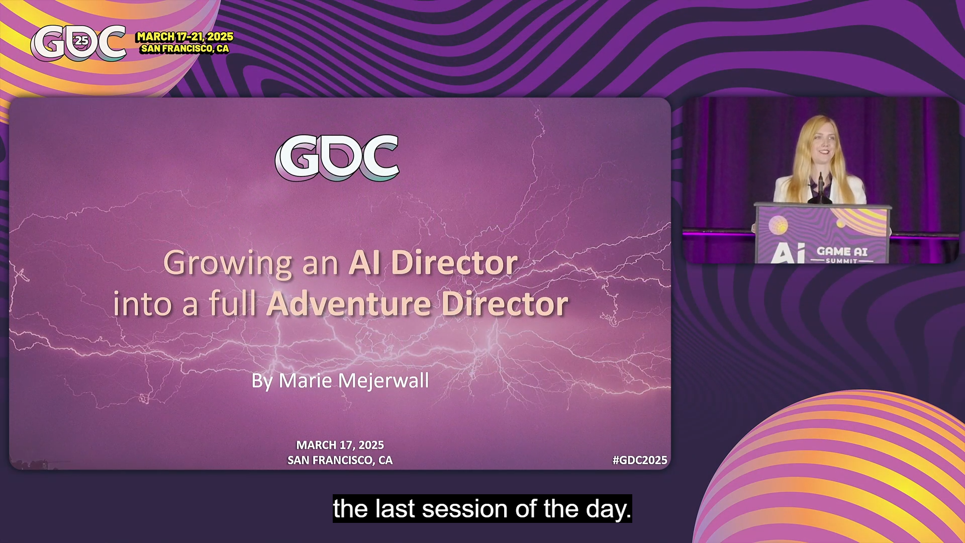 Screenshot from Marie Mejerwall's talk at GDC 2025