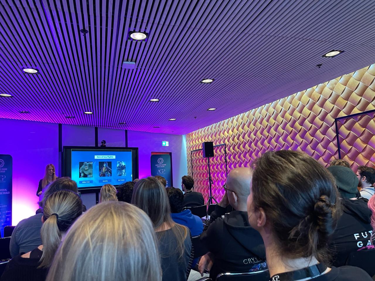 Marie Mejerwall during her keynote at Arctic game 2025